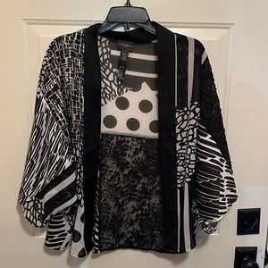 Ladies black and white sheer jacket/cardigan
